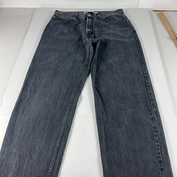 Y2K Levi's Jeans Men's Measured 34x32* 550 Relaxed Black Faded Denim Tag 34x34 - Picture 1 of 16